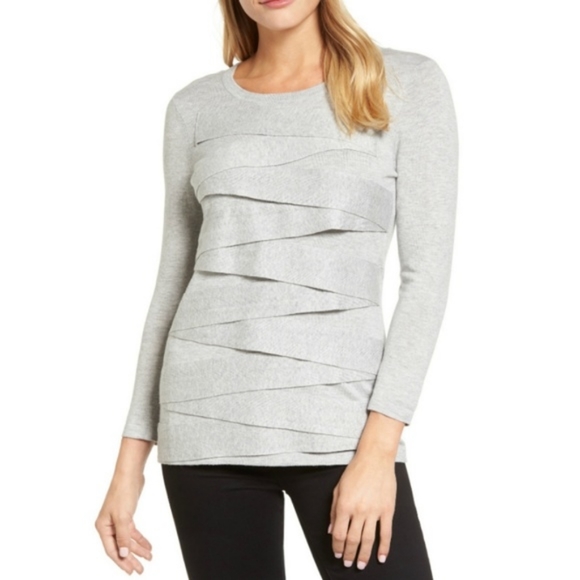 Vince Camuto Sweaters - VINCE CAMUTO ZIGZAG SWEATER IN GREY
